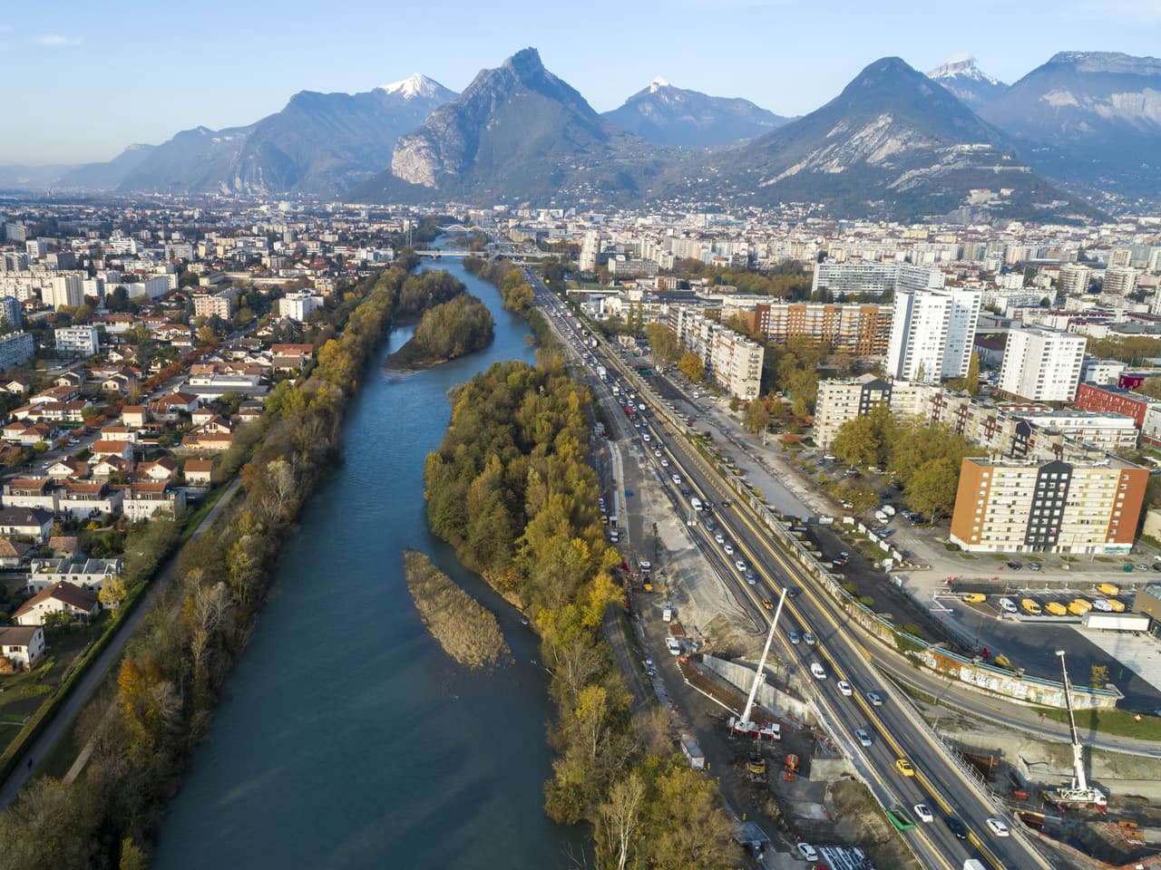 Travaux sur le secteur Louise Michel pour le projet A480-Rondeau à Grenoble