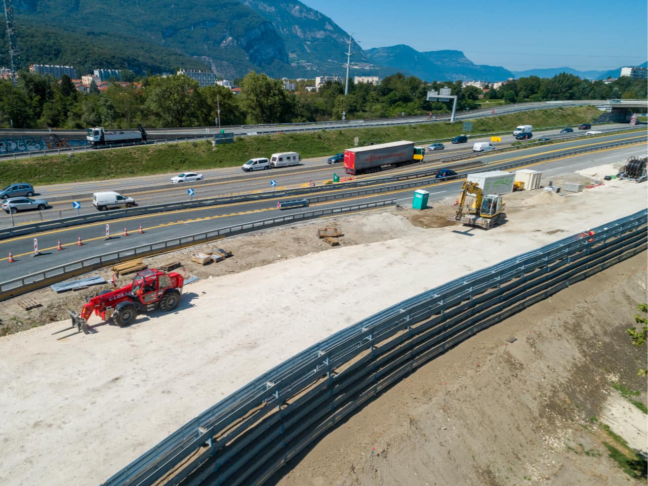 travaux sur la bretelle à Catane