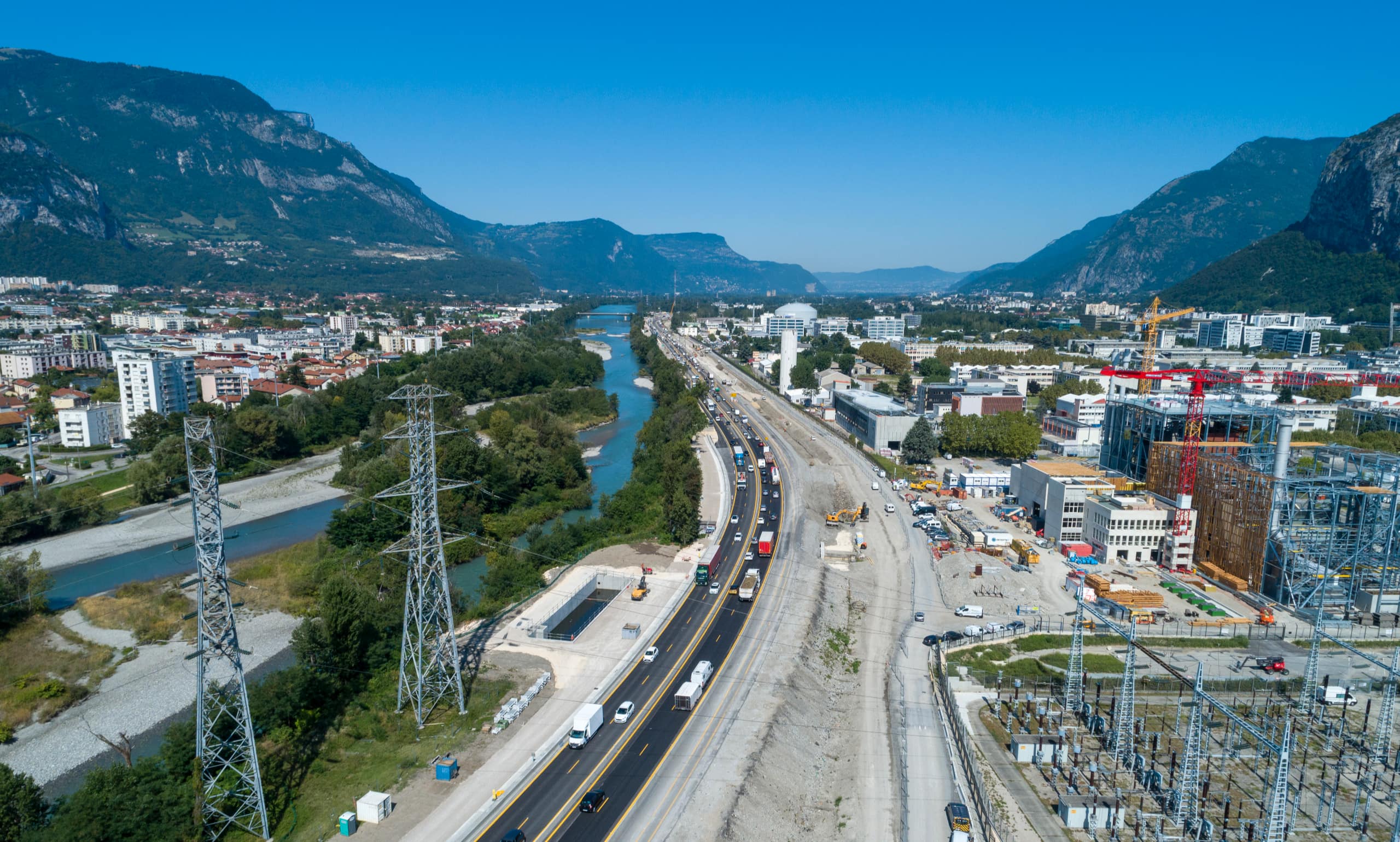 A480 sur le secteur Fontaine vu du ciel
