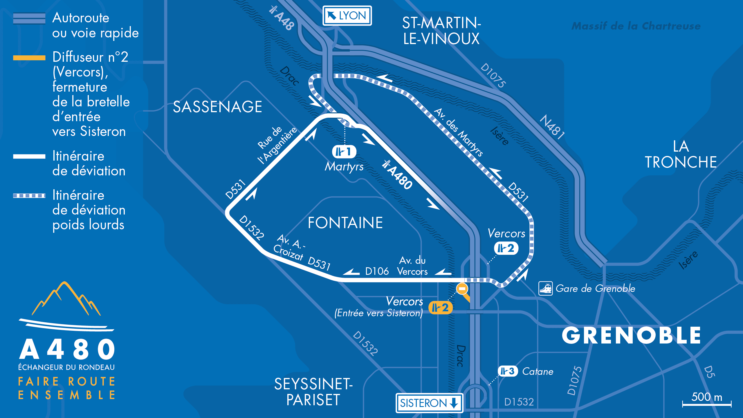 itinéraire de déviation dans le secteur Vercors du 13 janvier au 18 mai 2020