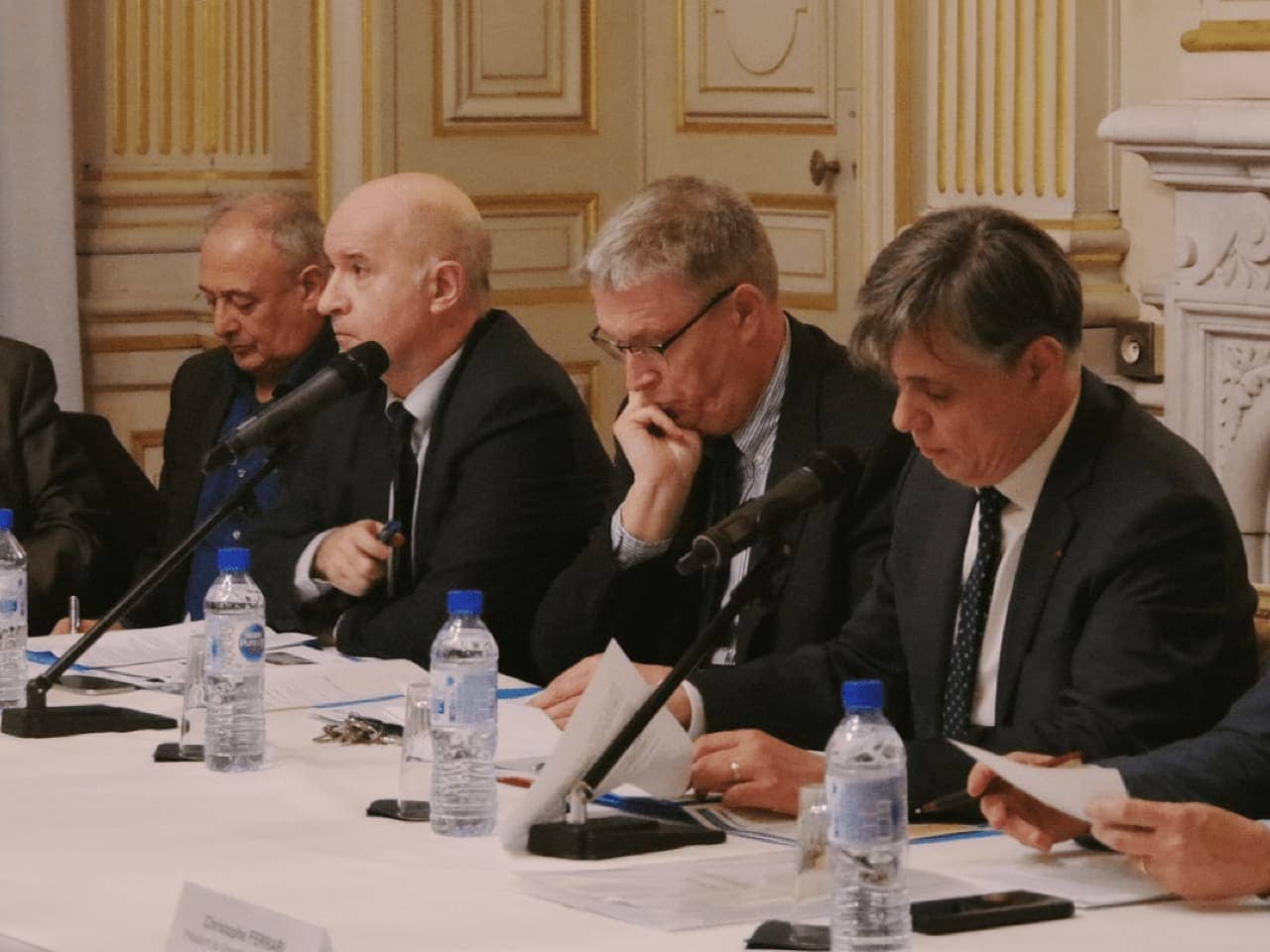 Les quatre partenaires du projet pendant la conférence de presse