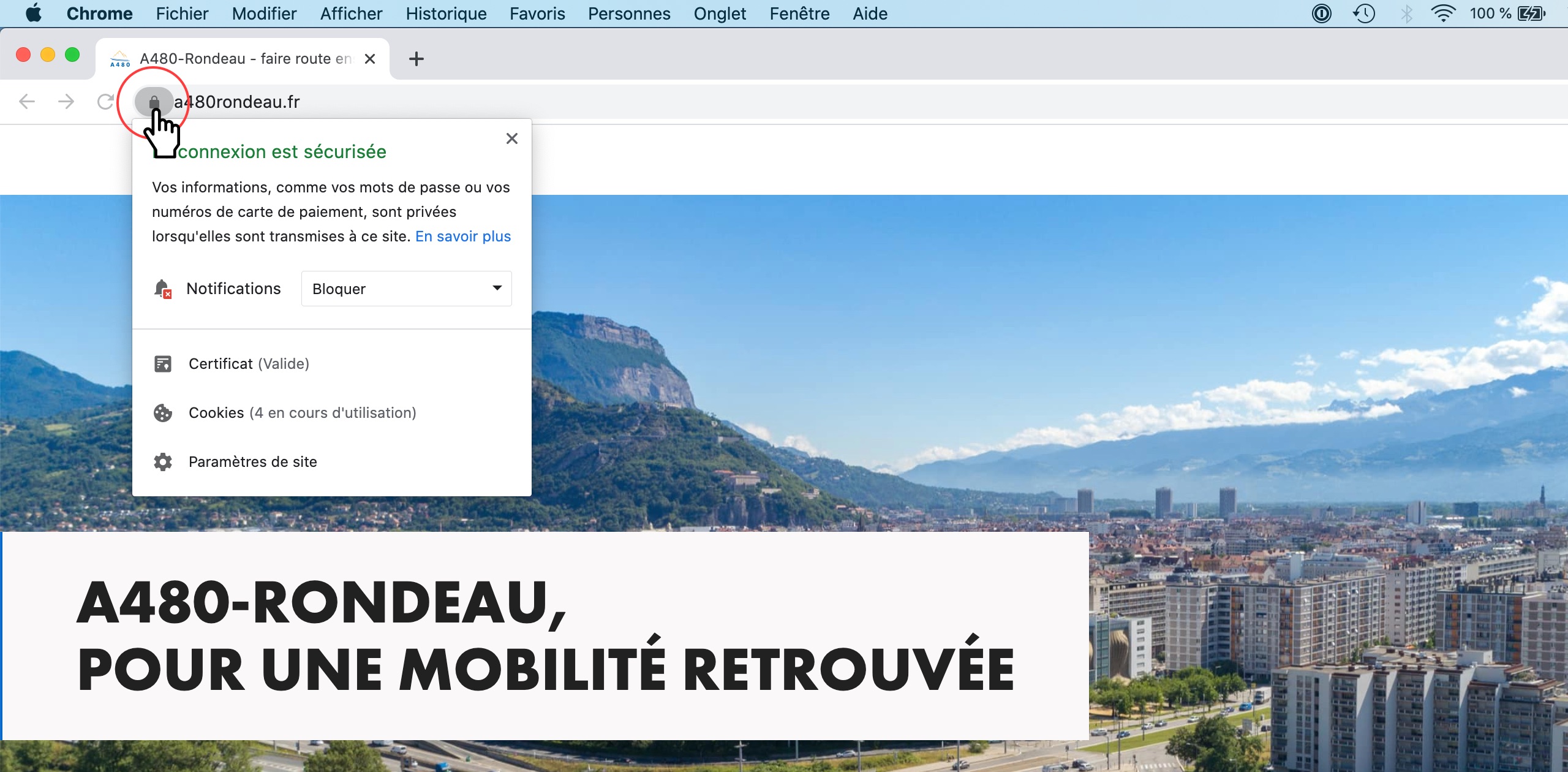 tutoriel notification : afficher le panneau de configuration