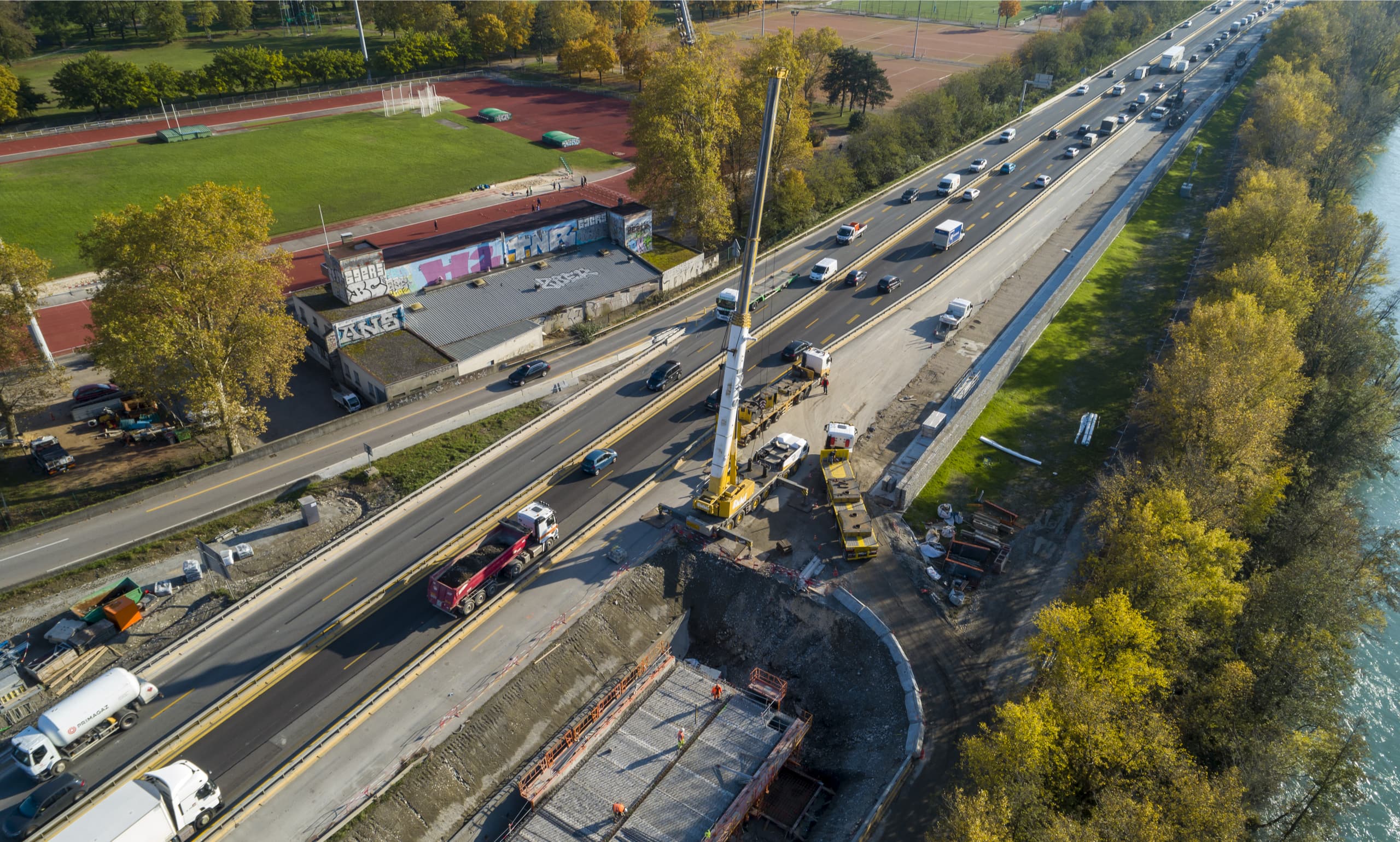 Travaux sur le secteur Louise Michel pour le projet A480-Rondeau à Grenoble
