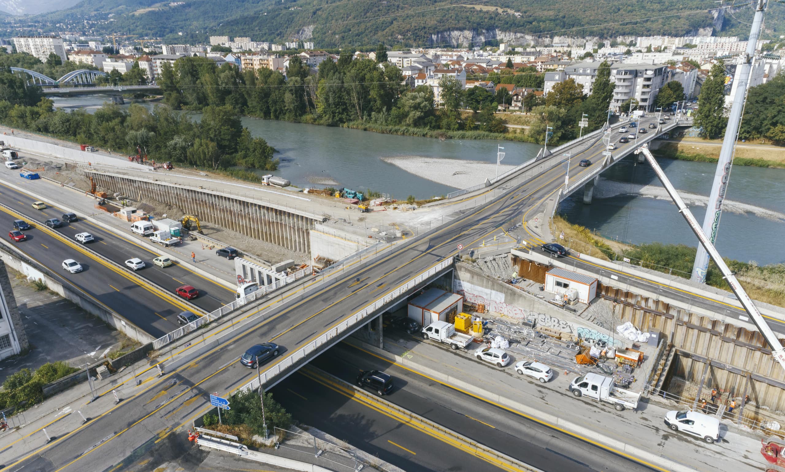Vue du pont du Vercors et sa nouvelle bretelle