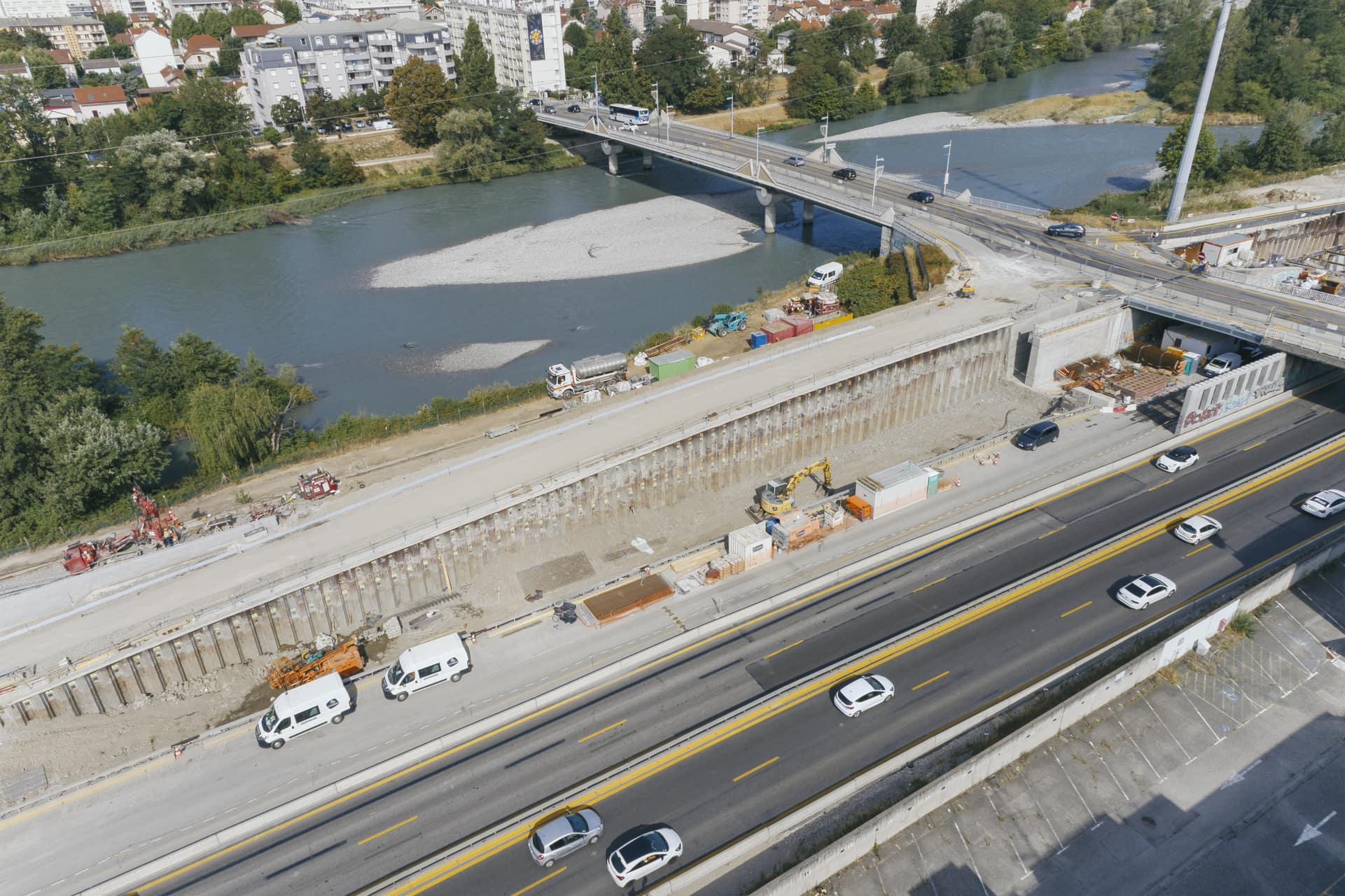 autoroute A480 au pont du Vercors et sa nouvelle bretelle