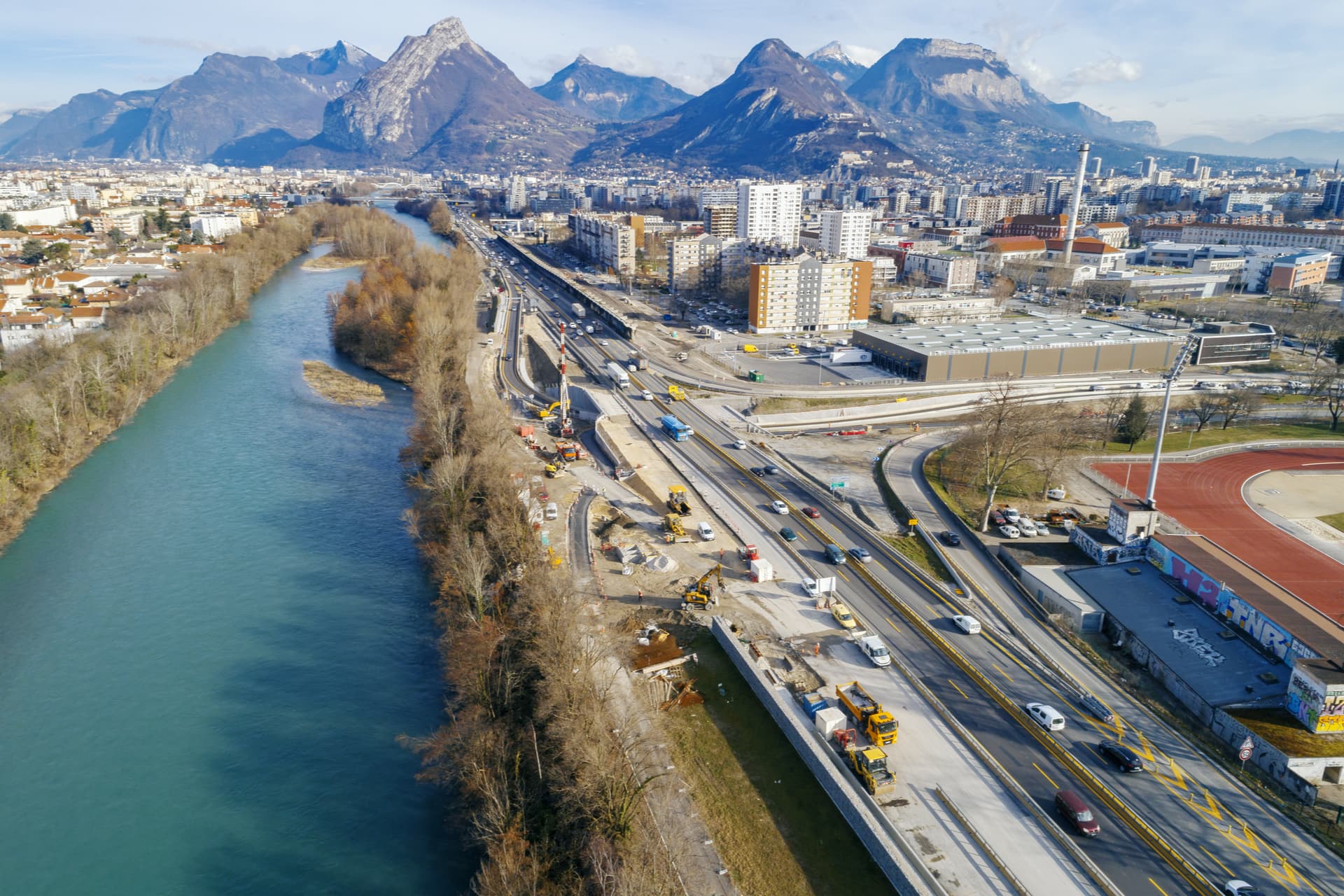 Aménagement de l'axe autoroutier A480 par AREA sur la ville de Grenoble