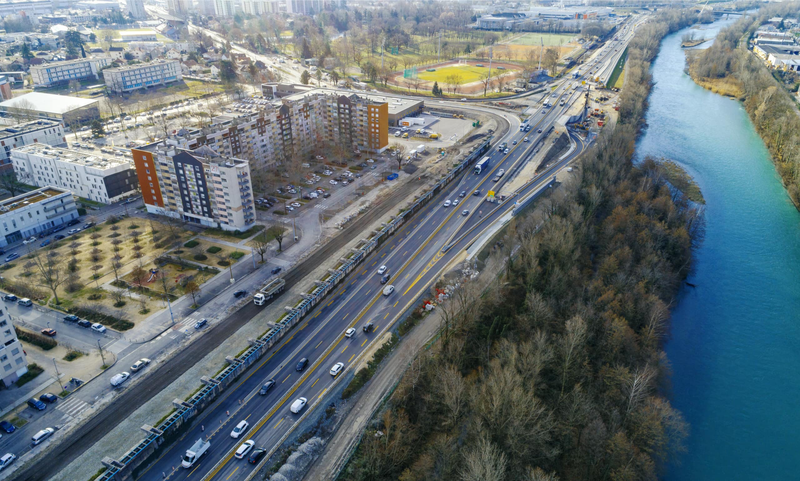 mise en 2x3 voies par AREA de l'autoroute A480 sur le bassin grenoblois