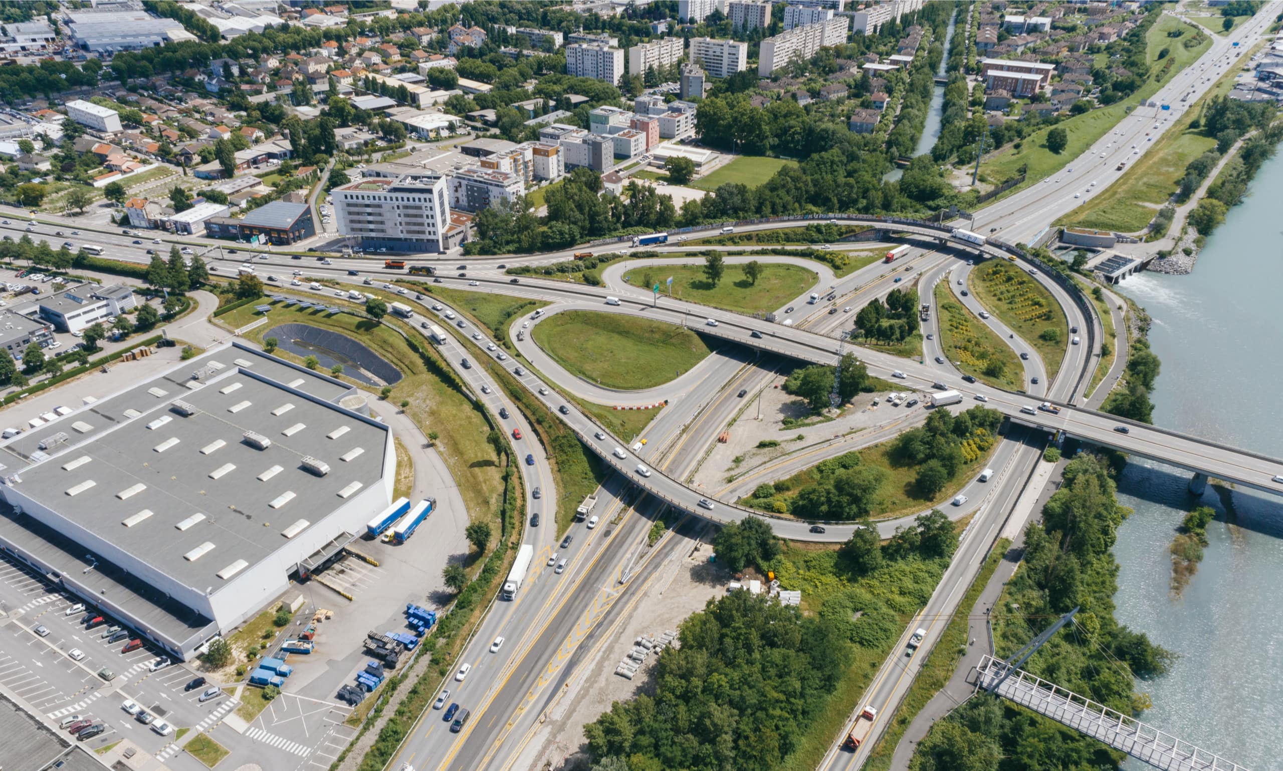 secteur Rondeau et nationale N87 vue du ciel