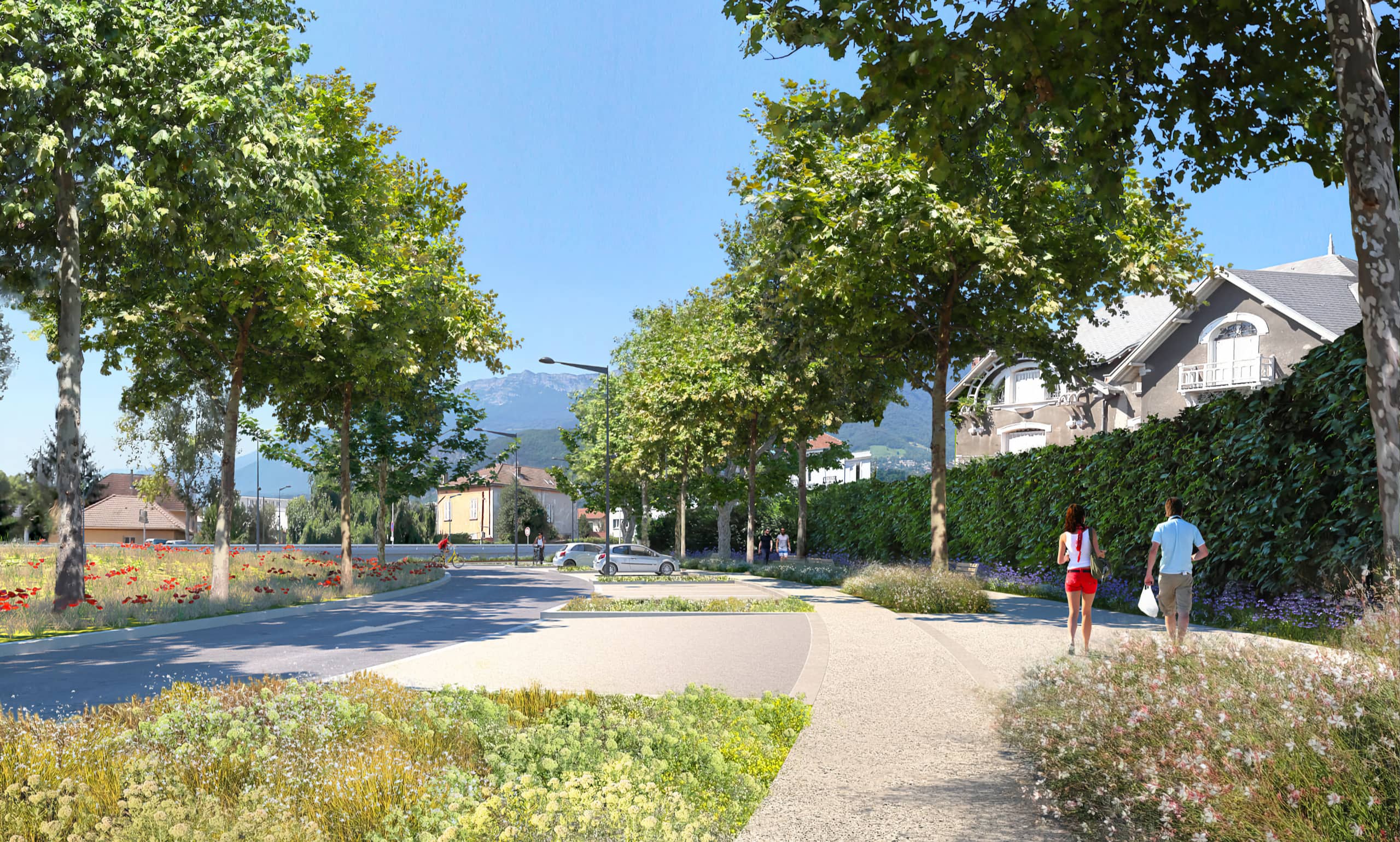 Vue 3d du Nouvel aménagement du secteur du Rondeau à Grenoble