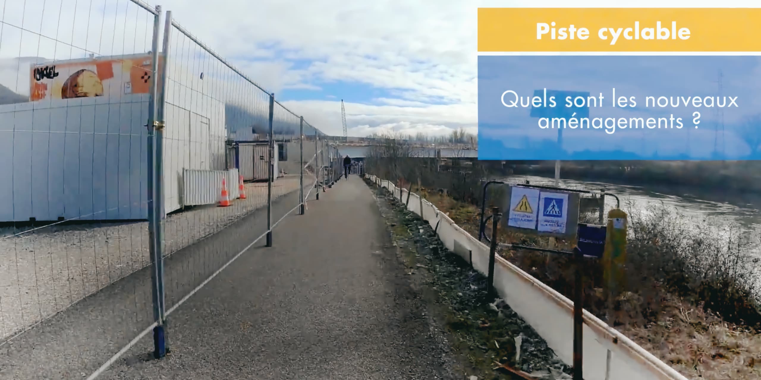 portion de la piste cyclable sur la rive droite de l'Isère à Grenoble