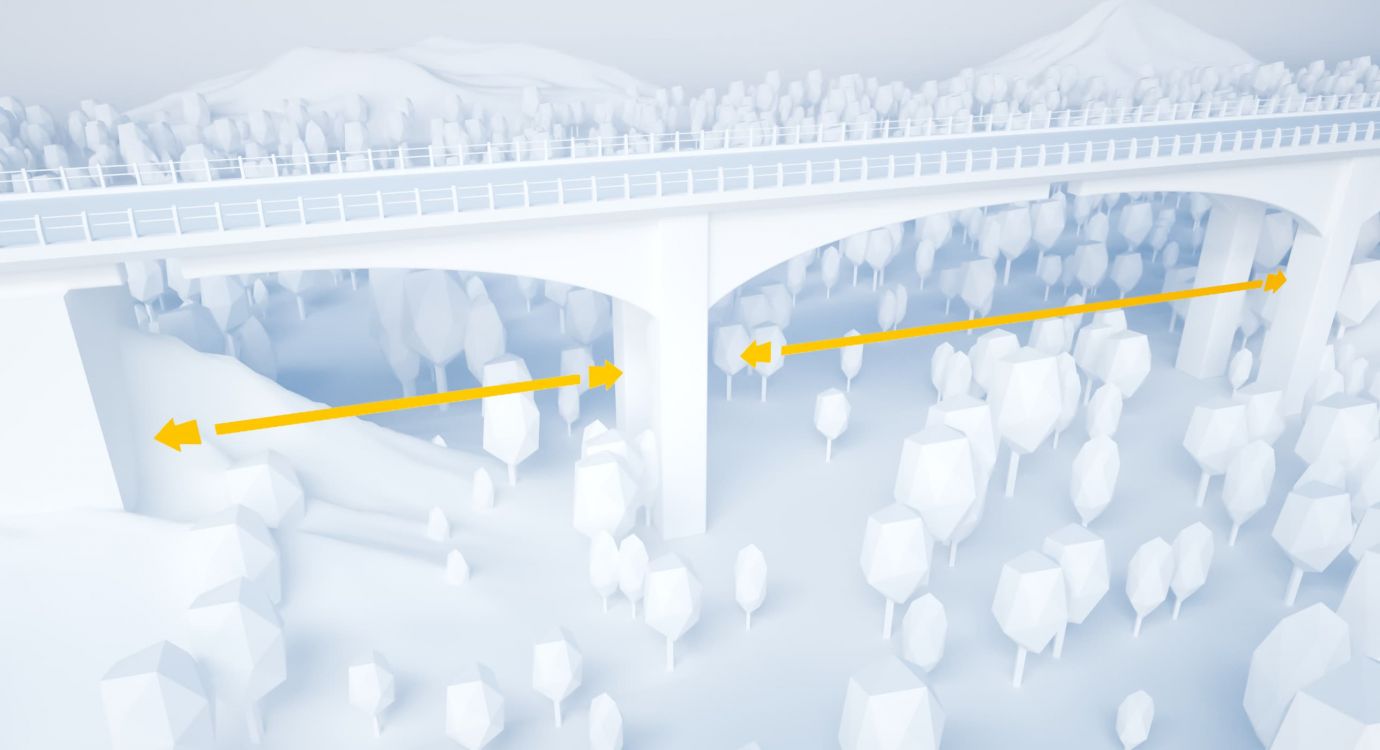 Illustration glossaire APRR : Travée d'un pont