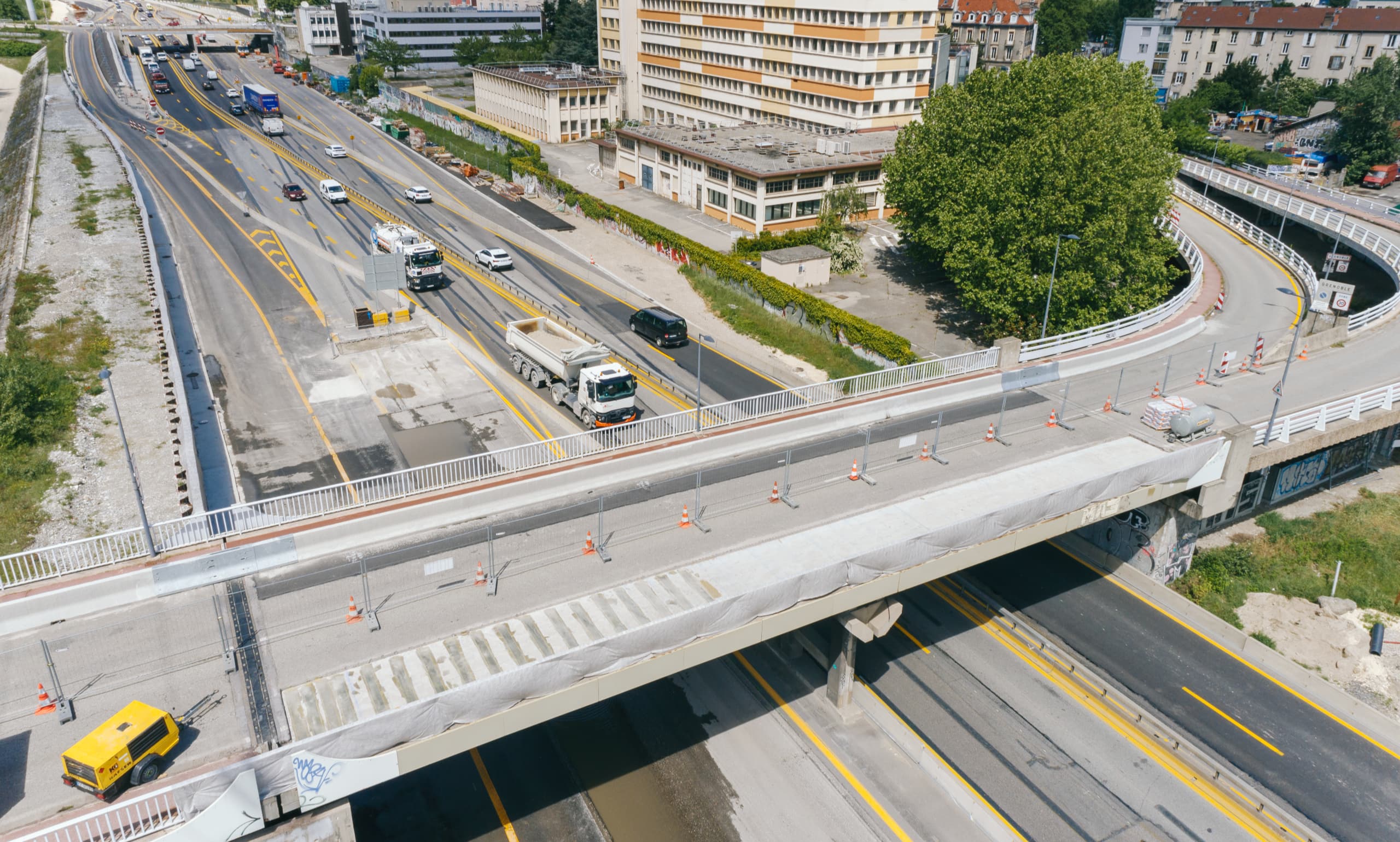 Travaux de rénovation sur le pont d’Esclangon à Grenoble