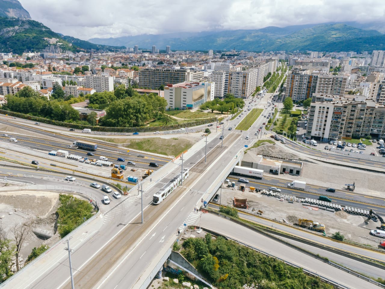 Travaux sur le diffeur de Catane de l'autoroute A480