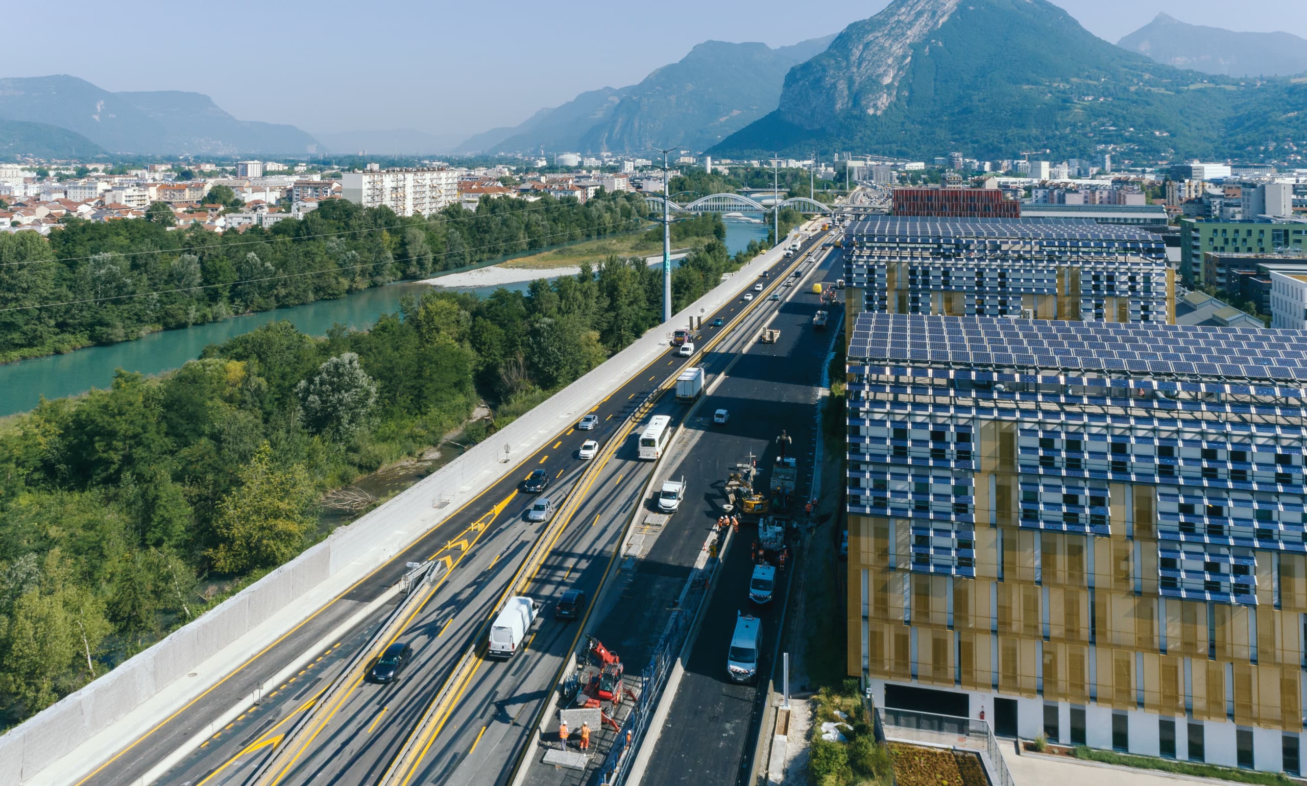 Avancements des travaux dans le secteur du pont de Vercors sur l'autoroute A480 de Grenoble