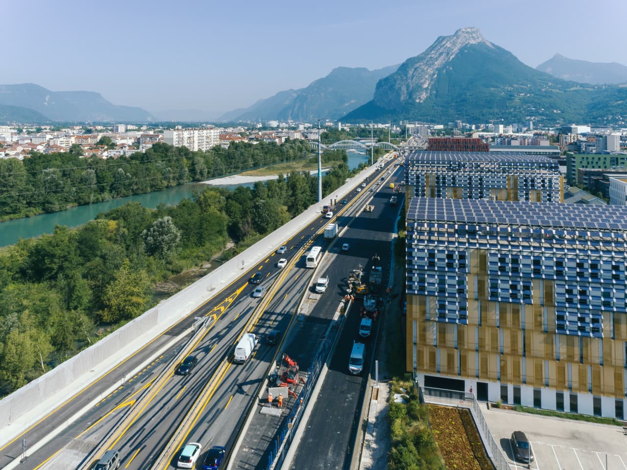 Avancements des travaux dans le secteur du pont de Vercors sur l'autoroute A480 de Grenoble