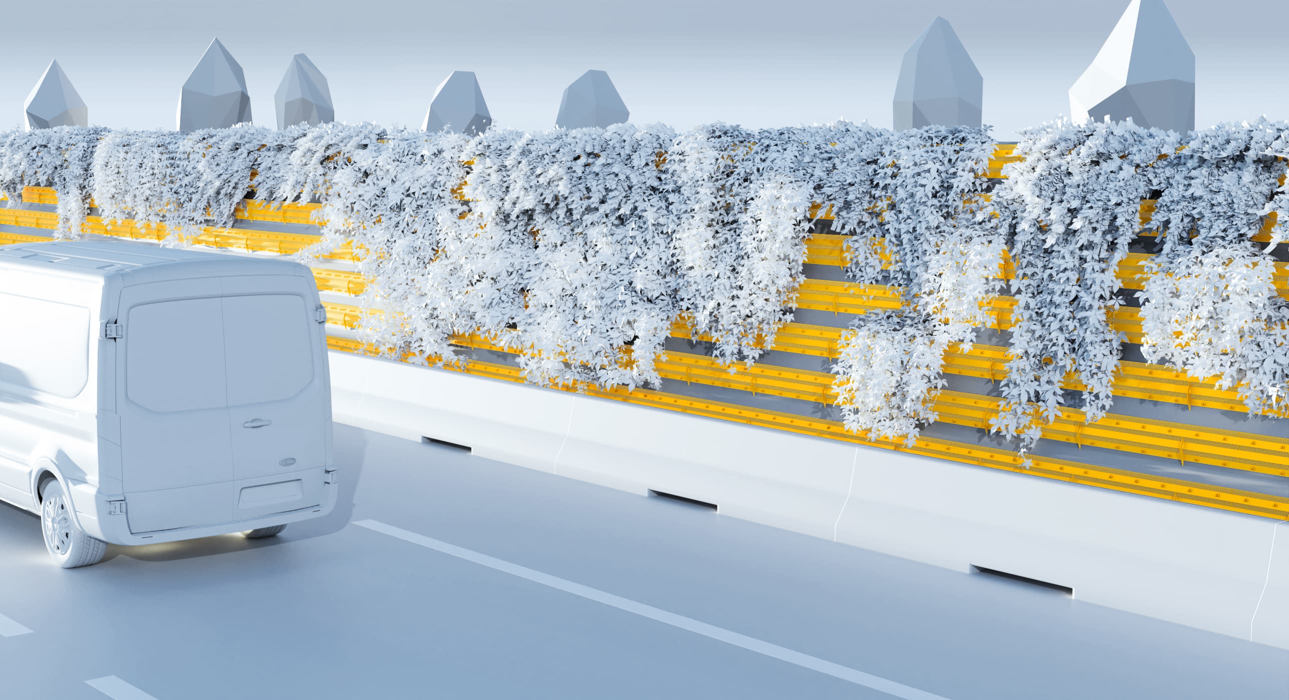 Illustration 3D : écran acoutique végétalisé