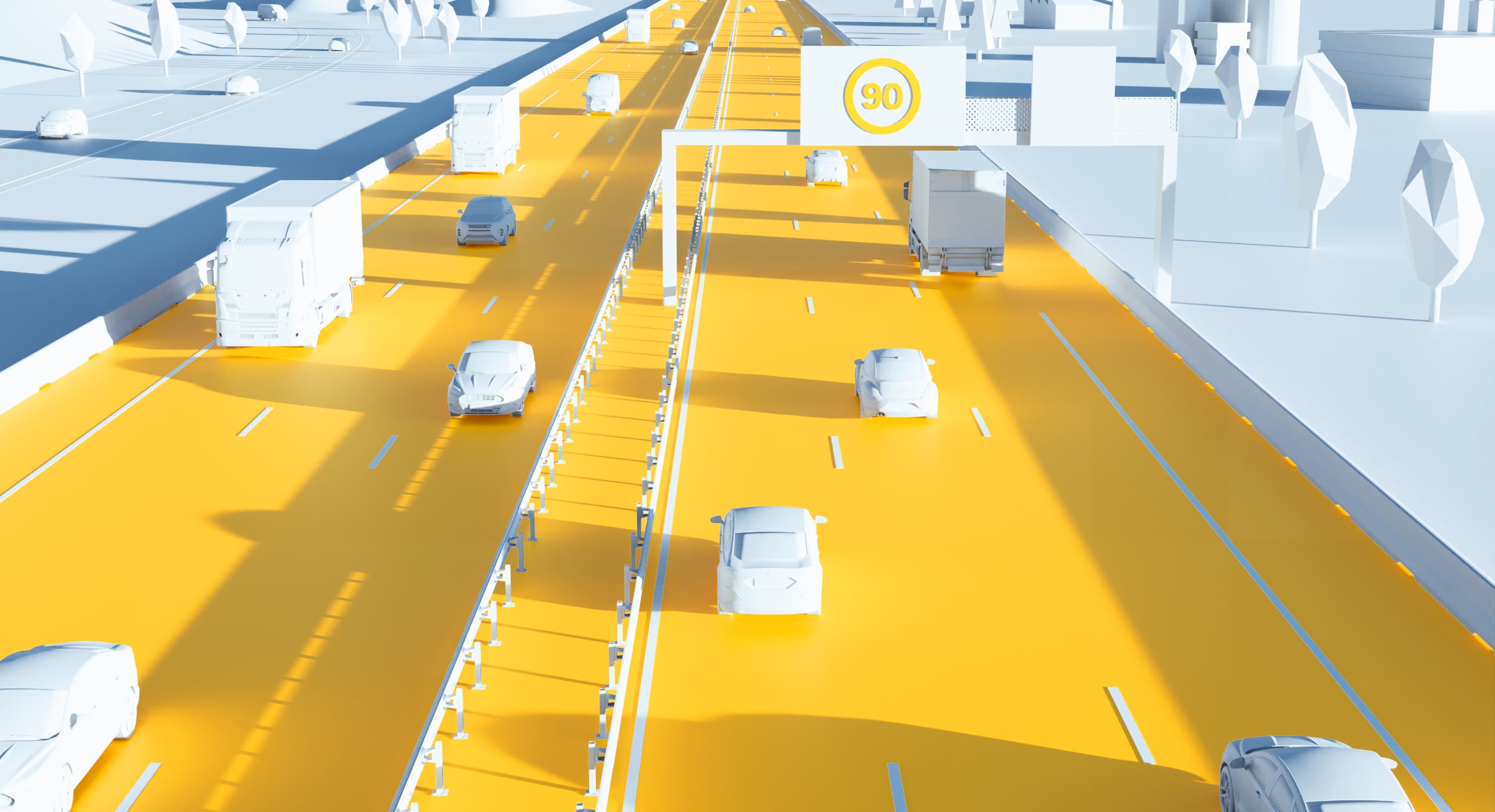 Illustration 3D : voie rapide urbaine