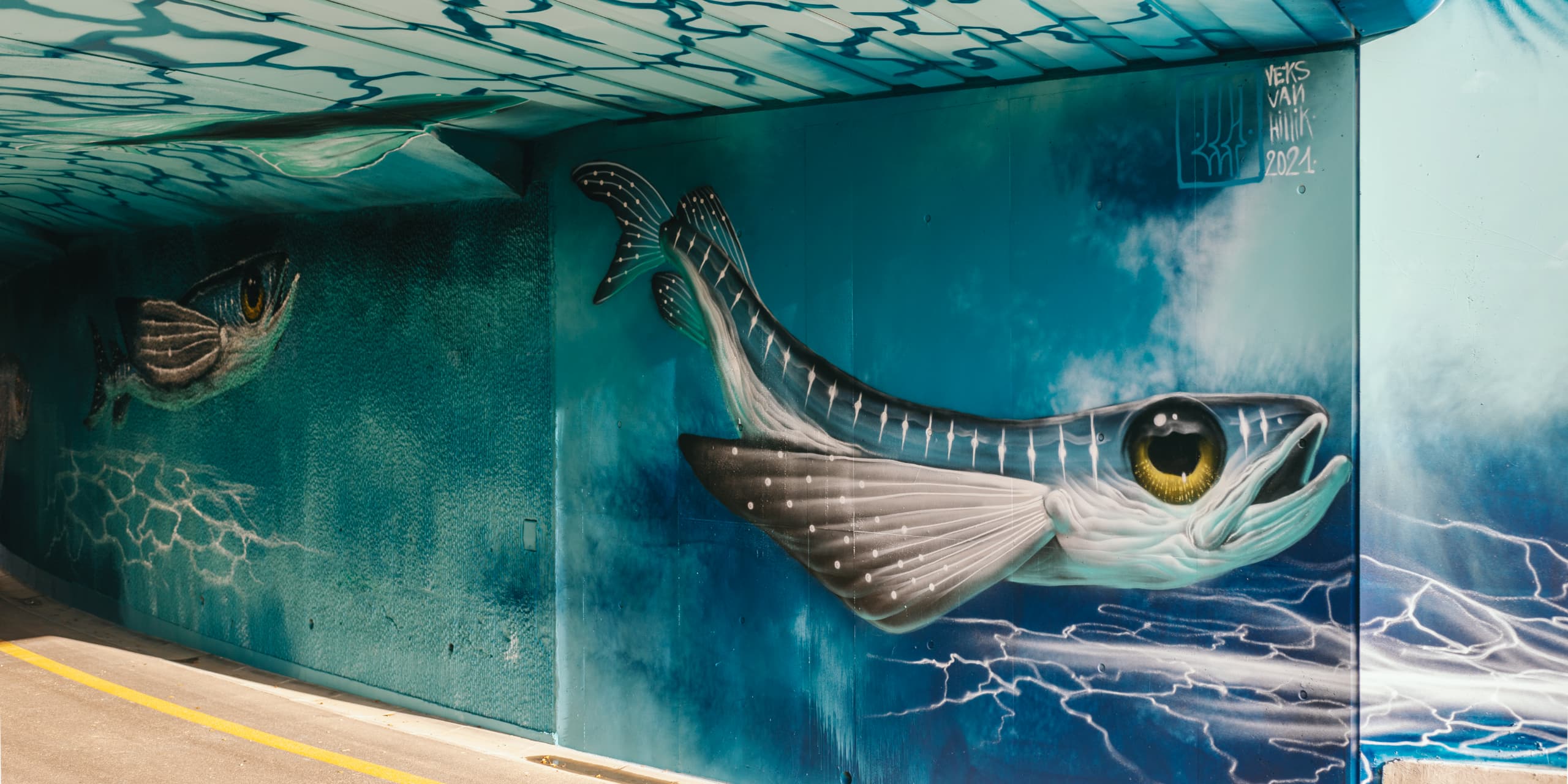 Fresque se trouvant sous l'autoroute A480 à Grenoble