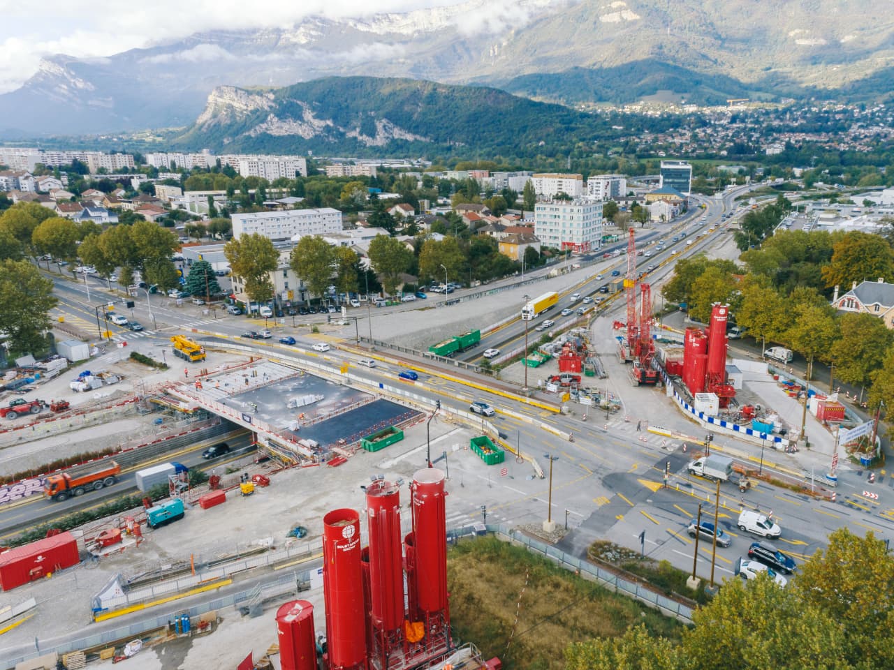 Chantier de la DREAL sur le secteur du Rondeau et le nationale N87 près de Grenoble